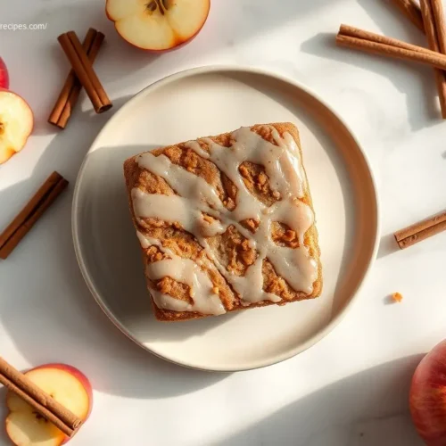 Delicious brown butter apple blondies with glaze for Thanksgiving