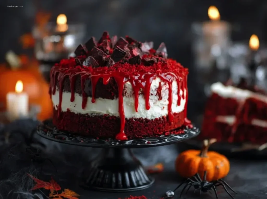 Bloody Red Velvet Cake slice ready