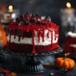 Bloody Red Velvet Cake slice ready