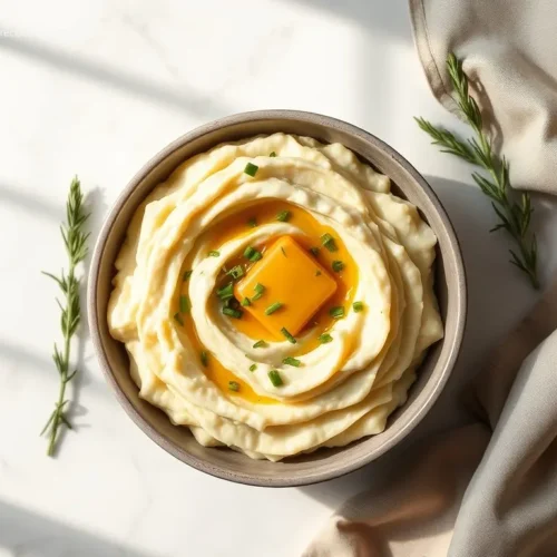 Delicious Brown Butter Garlic Mashed Potatoes with chives