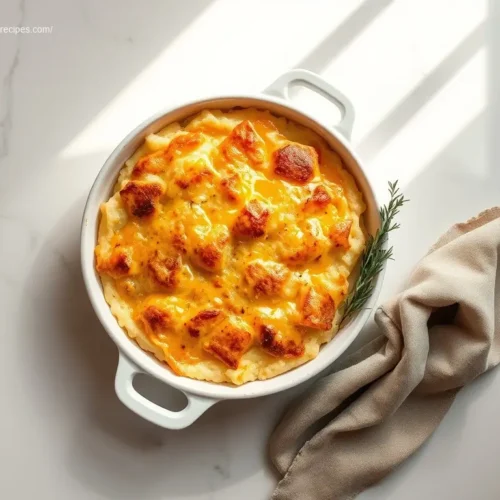 Delicious Cheesy Mashed Potato Bake with golden crust