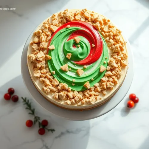 Delicious No-Bake Christmas Sugar Cookie Cheesecake dessert