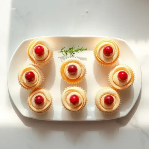 Delicious Mini Christmas Cheesecake Cupcakes arranged on a platter