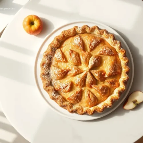 Classic Apple Pie with Buttery Crust, overhead shot