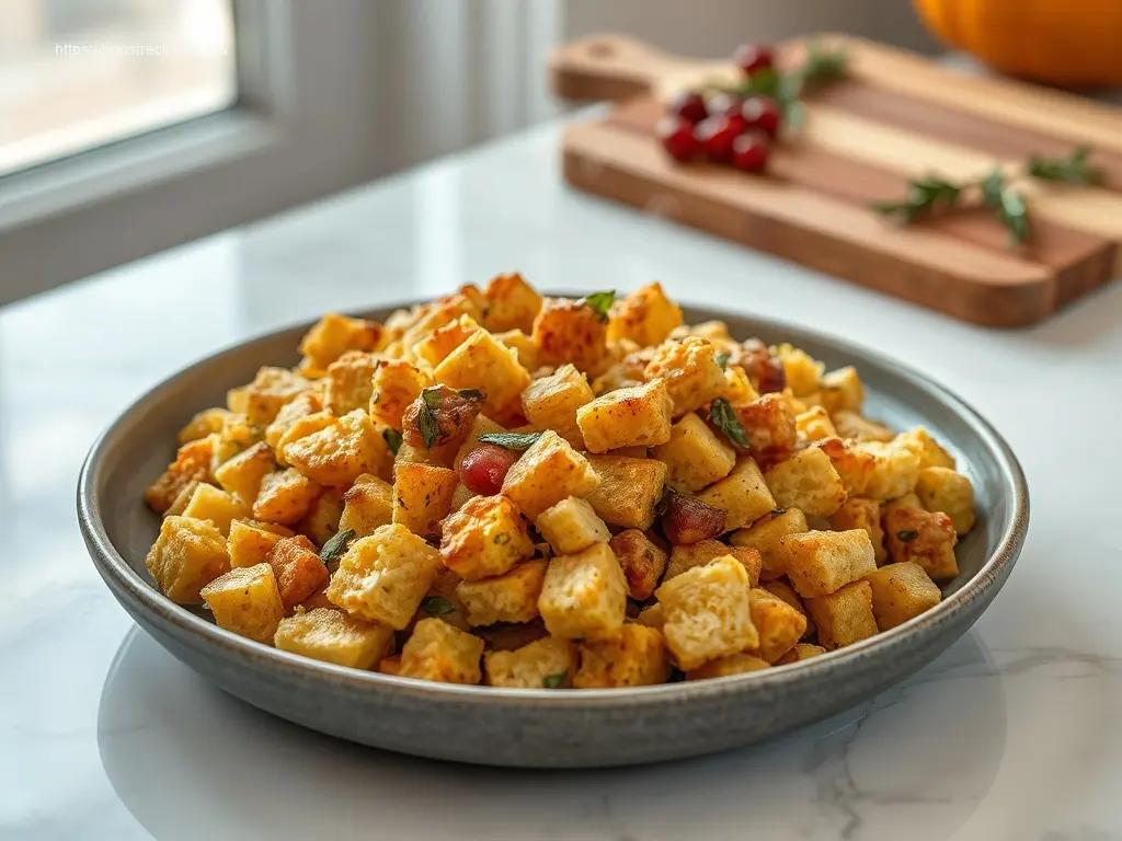 Delicious Cornbread Stuffing with Sage Thyme for your holiday meal