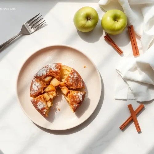 Easy One-Bowl Apple Snack Cake overhead view