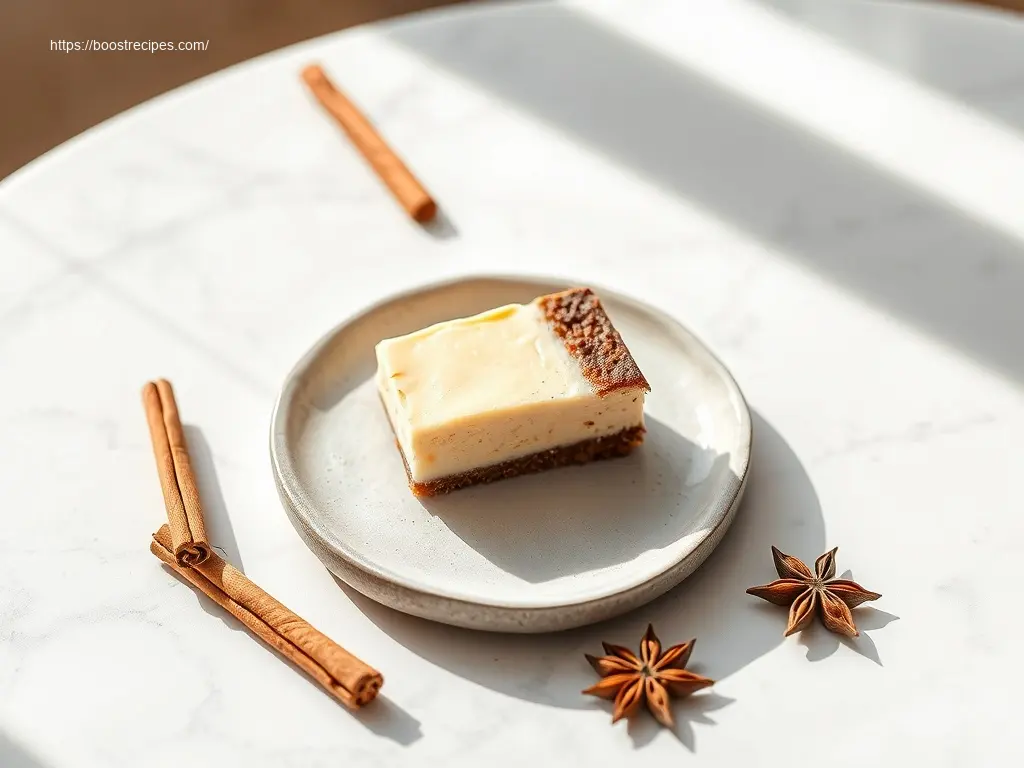 Delicious Eggnog Cheesecake Bars with Spiced Crust