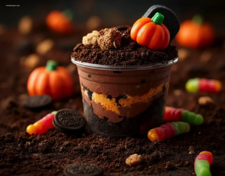 Spoon scooping Graveyard Pudding Cookie Cups chocolate