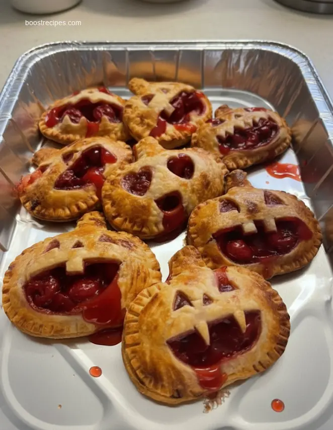 Freshly sliced Halloween baked good with a spooky crust