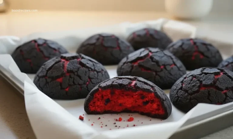 Cutting a slice of Halloween Brimstone Bread