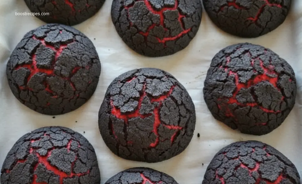 Delicious Halloween Brimstone Bread flatlay