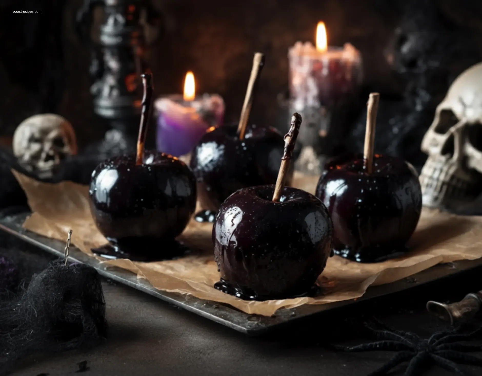 Delicious Poison Apples Recipe on white marble with elegant plating