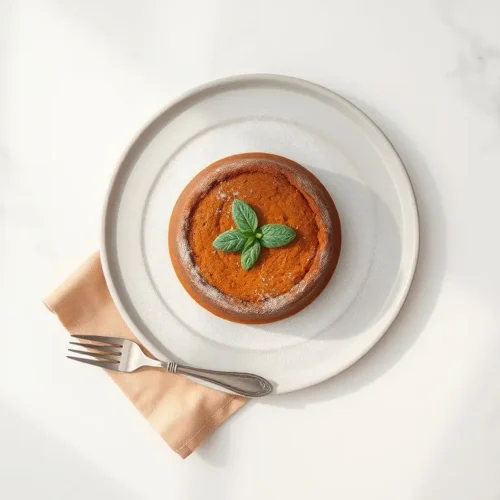 Delicious 3-Ingredient Pumpkin Spice Cake dusted with powdered sugar