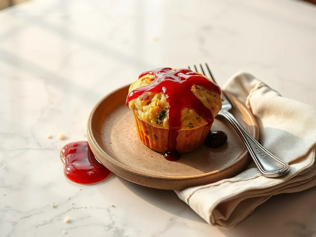 Delicious Stuffing Muffins with Cranberry Glaze