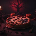 Delicious Zombie Berry Pie with flaky crust on marble