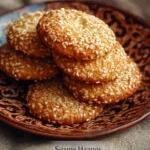 Chewy sesame seed cookies baked to golden perfection