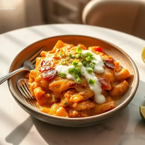 Crockpot Chicken Enchilada Casserole full crockpot meal