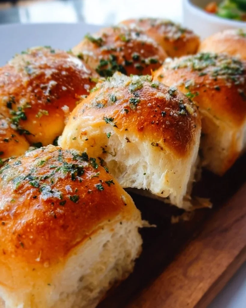 Delicious garlic bread rolls fresh out of the oven, ready to enjoy.