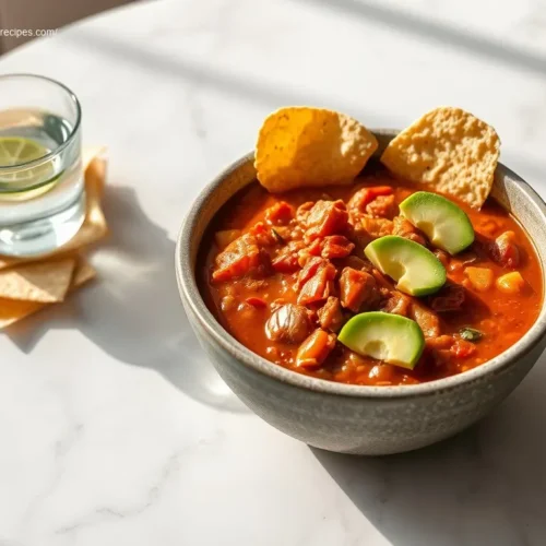 Delicious Gluten-Free Chicken Chili in a rustic bowl