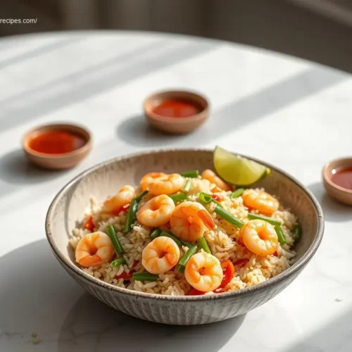 Delicious shrimp and cauliflower fried rice