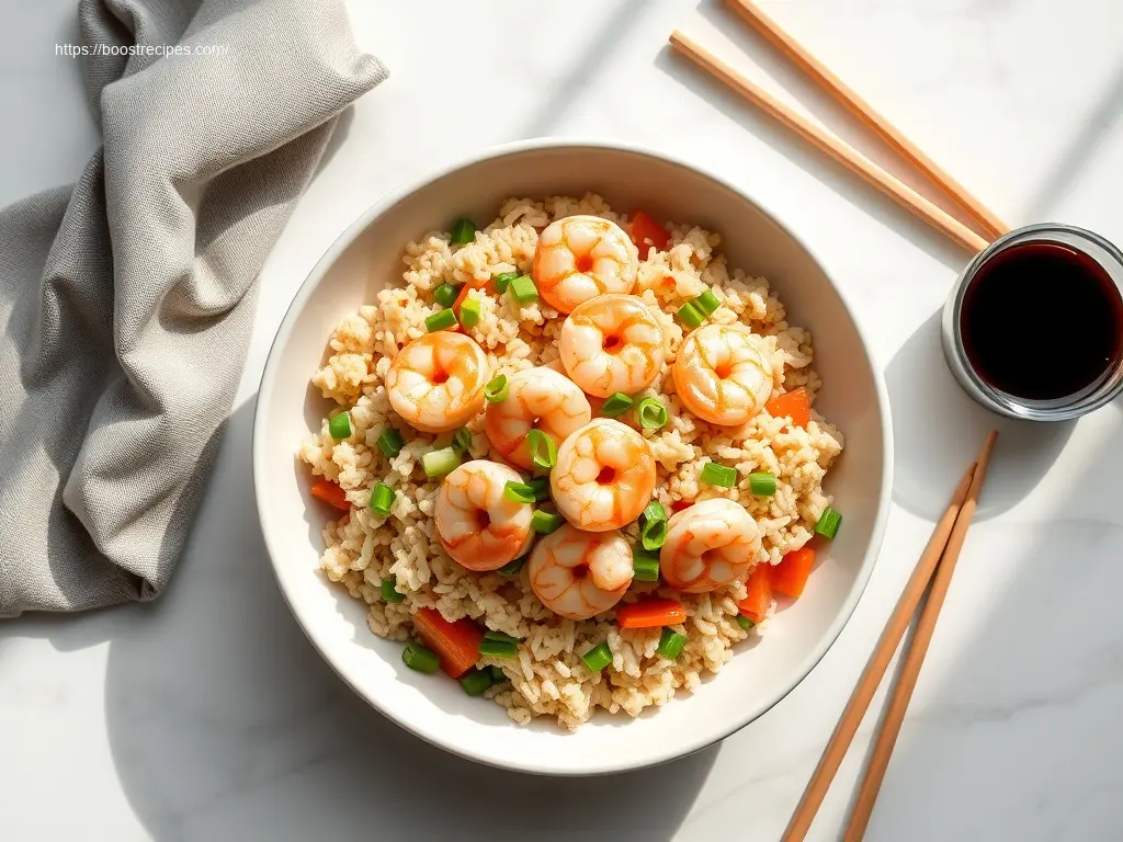Delicious shrimp and cauliflower fried rice