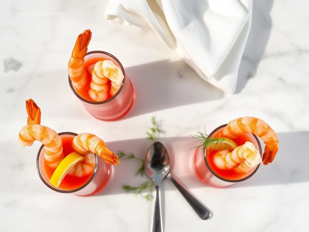 Delicious shrimp cocktail shooters ready to enjoy