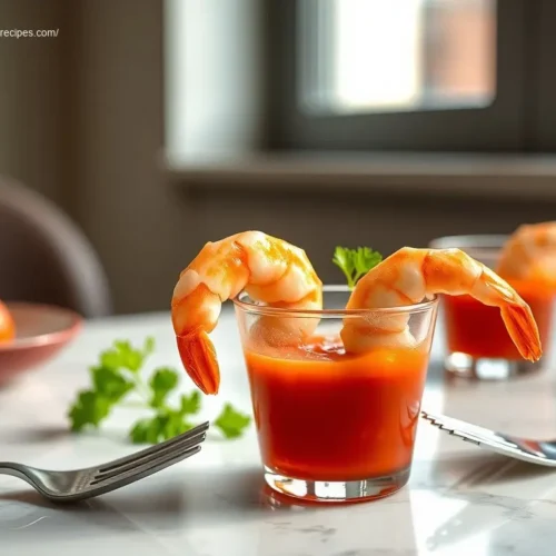 Delicious shrimp cocktail shooters ready to enjoy