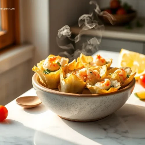 Delicious Mini Shrimp and Spinach Phyllo Cups
