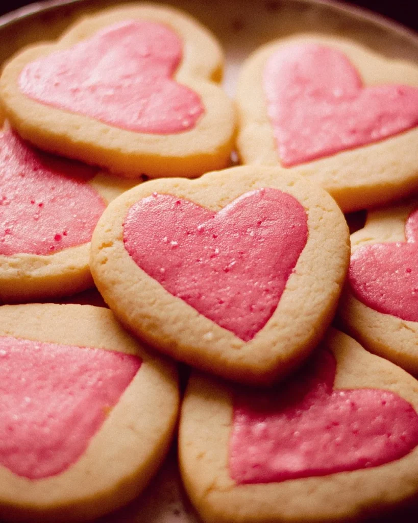 Slice and bake Valentine's Day cookies decorated with heart shapes and colors