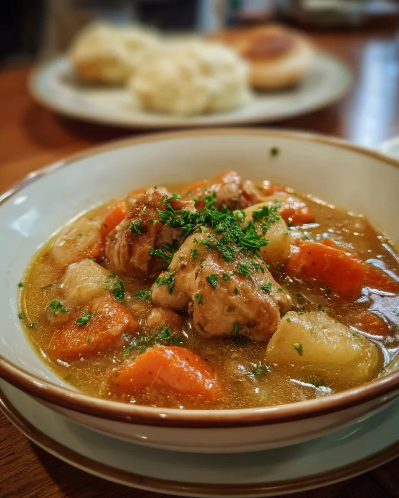 Delicious slow cooker chicken stew with tender chicken and vegetables