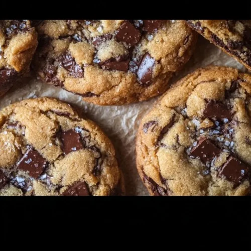 Ultra thick bakery style chocolate chip cookies with crispy edges and gooey centers