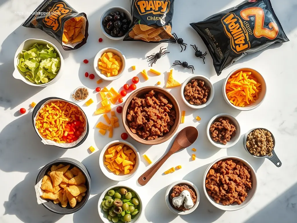 Delicious Walking Taco Bar Halloween Edition