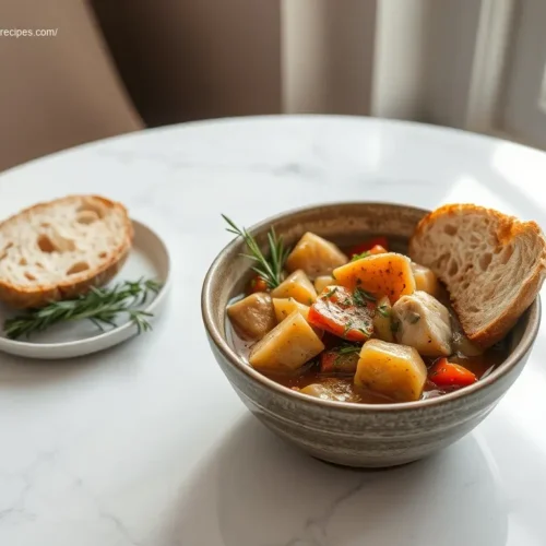 Whole30 Crockpot Chicken Stew with vegetables and herbs