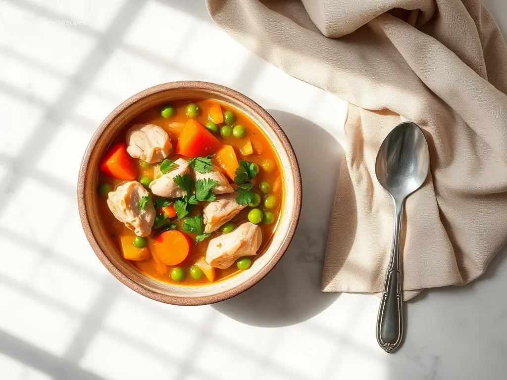 Whole30 Crockpot Chicken Stew with vegetables and herbs