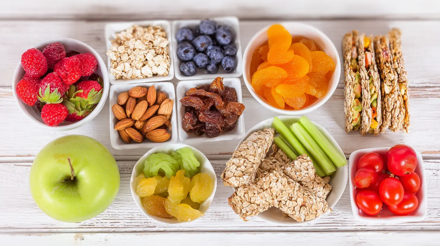 Various delightful healthy snacks, fresh and appealing