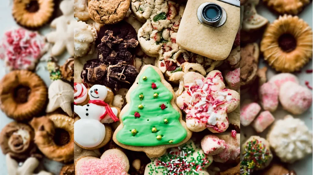 Various holiday cookie recipes displayed beautifully for selection.