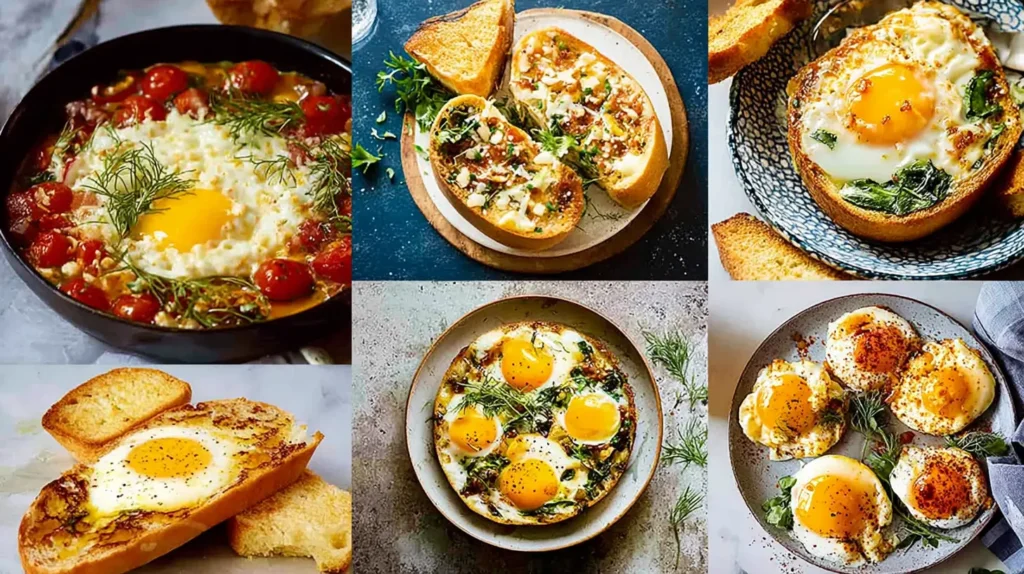 Overhead shot of various best morning meal preparations for a group