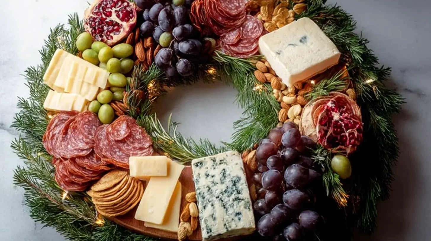 Creative Christmas tree food platter, perfect for a festive table setting.