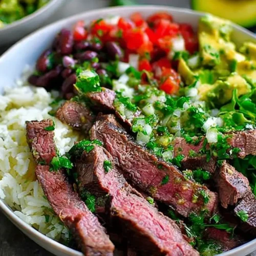 A serving of delicious cilantro lime steak, seasoned and cooked to perfection.