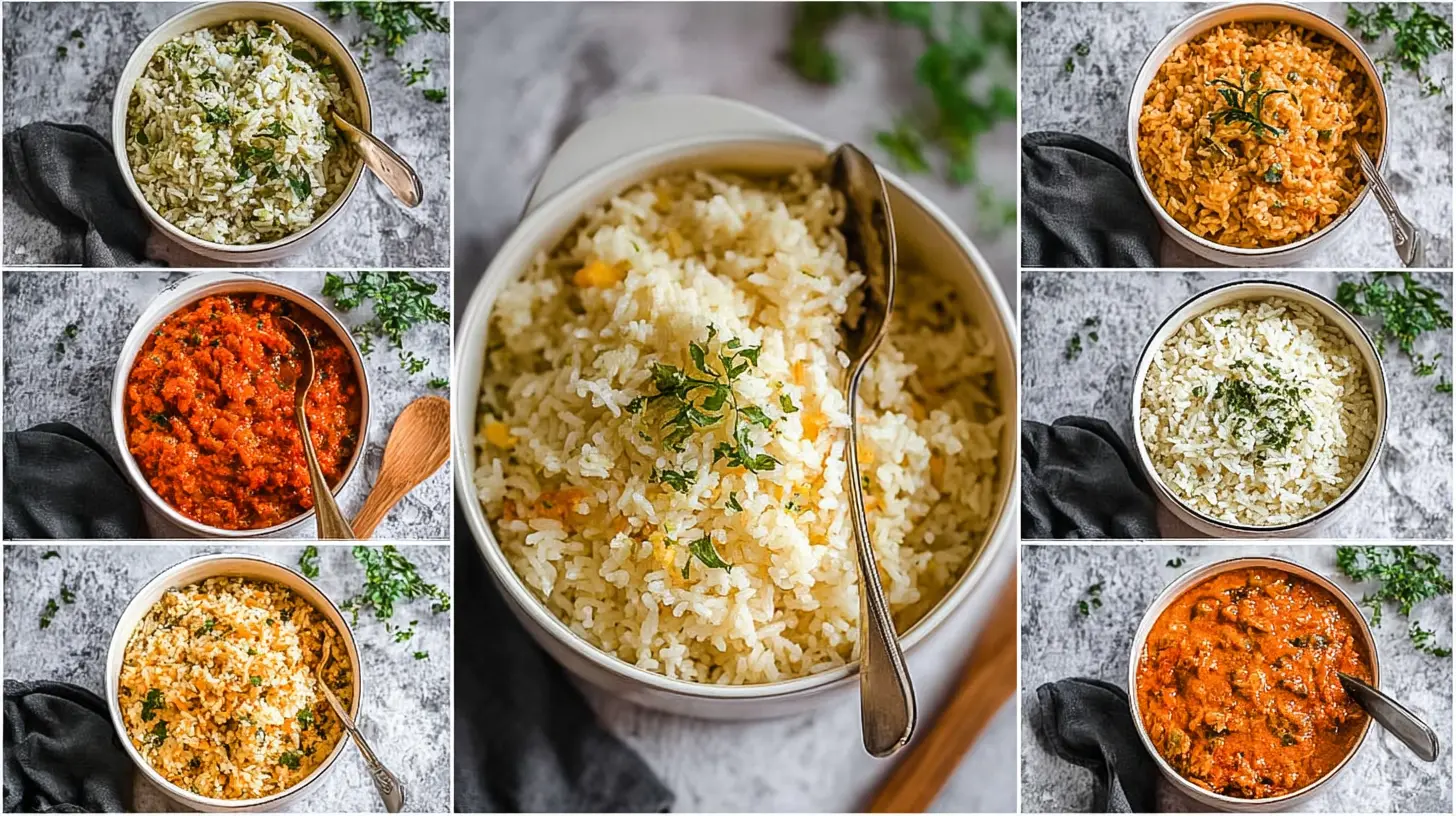 Top rice recipes presented elegantly, illustrating diverse culinary traditions
