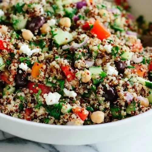 A fresh quinoa salad with colorful vegetables