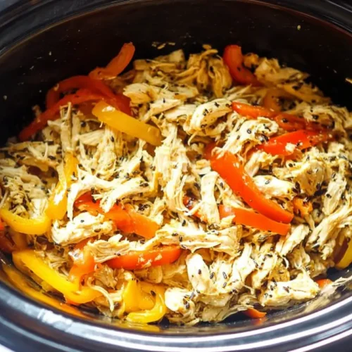 A bowl of healthy chicken crockpot meal with vegetables