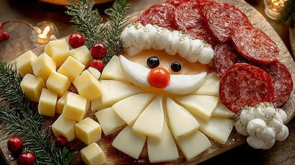 An assortment of festive Christmas food items including snacks and main courses