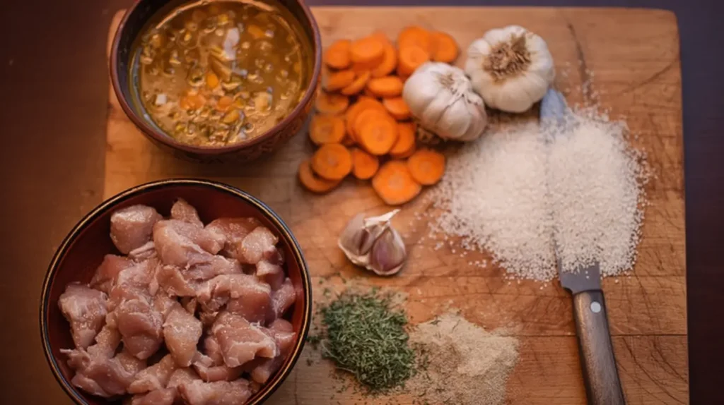 Close-up of a selection of tasty food, highlighting fresh ingredients.