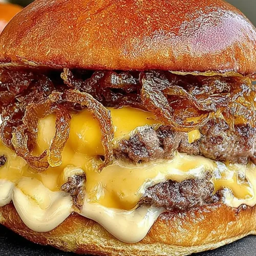 A legendary Oklahoma onion smashburger with caramelized onions and a crispy patty.
