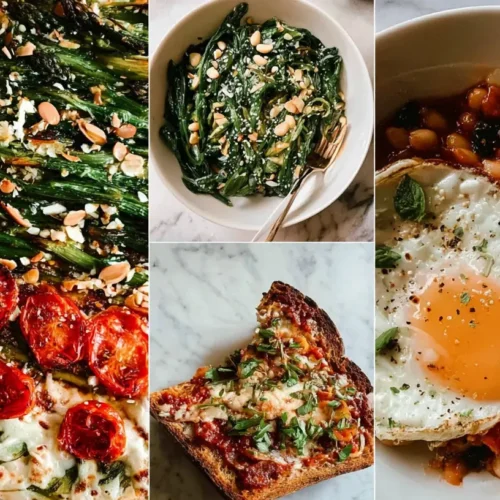 Various delicious 30 minute dinner ideas spread on a kitchen countertop, ready for cooking