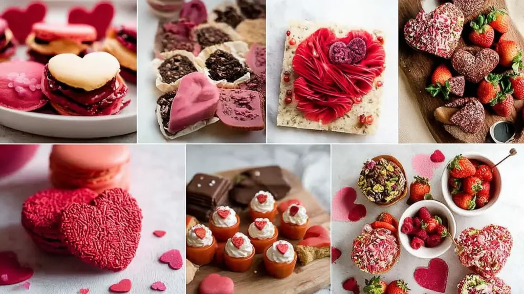 Creative and delicious Valentines Day food spread, perfect for couples