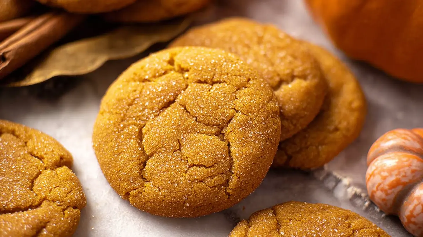Soft, spiced pumpkin cookies artfully arranged for display.