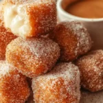 Delicious air fryer churro bites arranged on a plate, ready to be enjoyed.