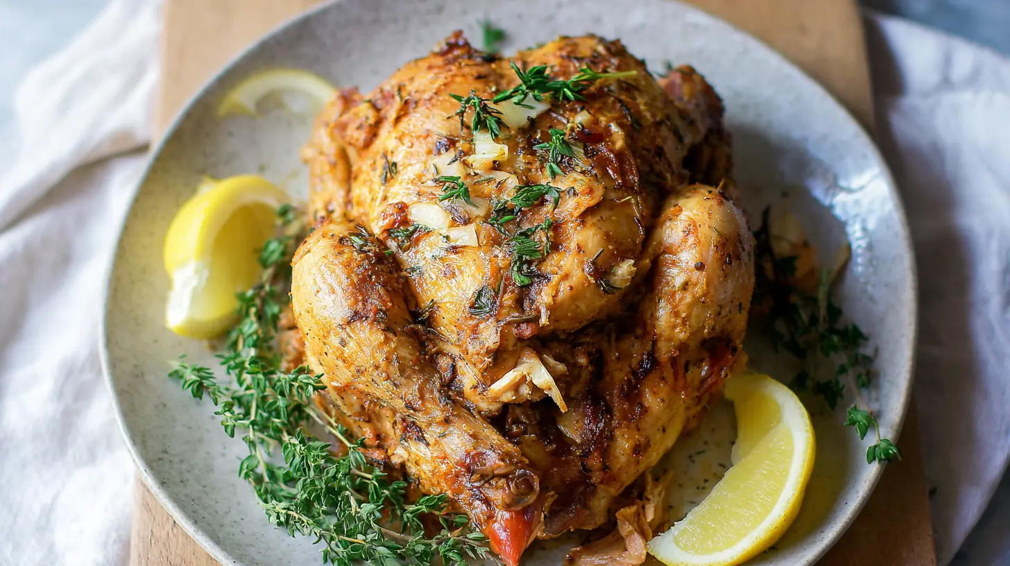 Closeup of diverse chicken and turkey dishes arranged artfully.